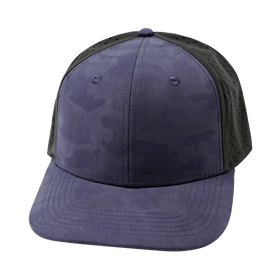 Blank 6 Panel Hat — Soft Blue Camo / Black (Unisex)