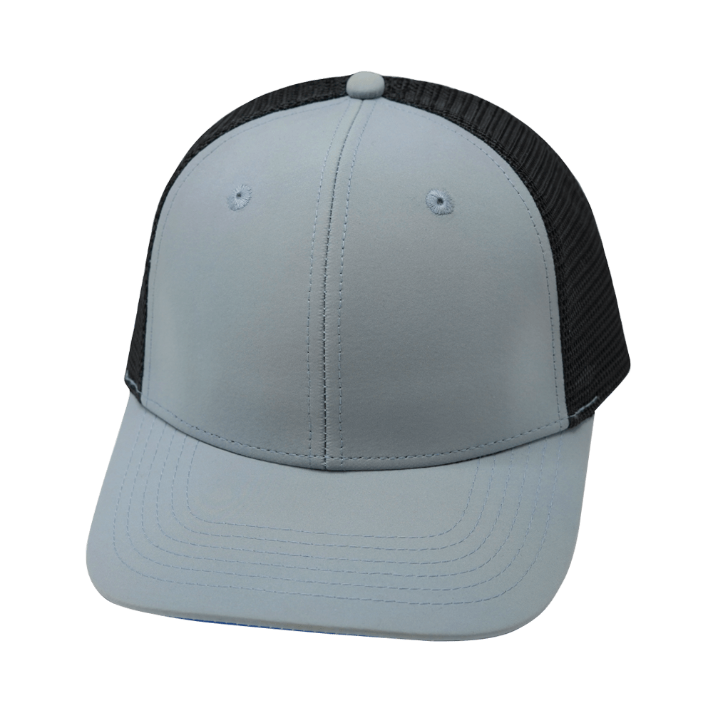 The Heartbeat Brand Blank 6 Panel Hat — Gray / Black (Unisex) — main product shot