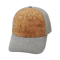 The Heartbeat Brand Blank 6 Panel Hat — Cork Shallow Fit / Heather Gray / Gray (Unisex) Trucker Mesh — main product shot