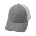 The Heartbeat Brand Blank 6 Panel Hat — Shallow Fit / Gray /  White (Unisex) Trucker Mesh — main product shot