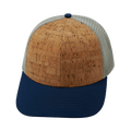 The Heartbeat Brand Blank 6 Panel Hat — Cork Navy / Gray (Unisex) — main product shot