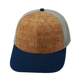 Blank 6 Panel Hat — Cork Navy / Gray (Unisex)