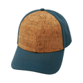 The Heartbeat Brand Blank 6 Panel Hat — Cork Shallow Fit / Teal (Unisex) — main product shot