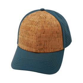 Blank 6 Panel Hat — Cork Shallow Fit / Teal (Unisex)