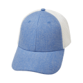 The Heartbeat Brand Blank 6 Panel Hat — Shallow Fit / Pony Tail / Light Blue / White (Unisex) -… — main product shot
