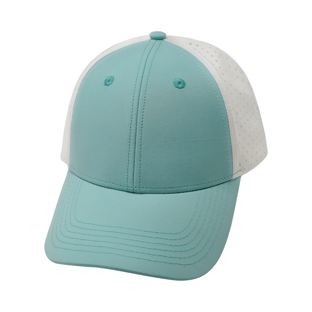 The Heartbeat Brand Blank 6 Panel Hat — Shallow Fit / Pony Tail / Mint Green / White (Unisex) -… — main product shot