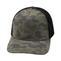 The Heartbeat Brand Blank 5 Panel Hat — Structured / Charcoal Camo / Black (Unisex) — main product shot