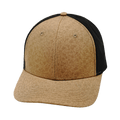 The Heartbeat Brand Blank 6 Panel Hat — Tan Textured / Black (Unisex) — main product shot