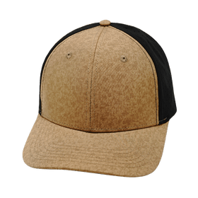 Blank 6 Panel Hat — Tan Textured / Black (Unisex)