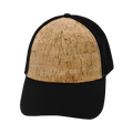 The Heartbeat Brand Blank 6 Panel Hat — Cork Shallow Fit / Pony Tail / Black (Unisex) — main product shot