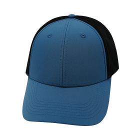 Blank 6 Panel Hat — Shallow Fit / Pony Tail / Blue / Black (Unisex)