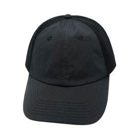 Blank 6 Panel Hat — Unstructured / Charcoal Black / Black (Unisex)