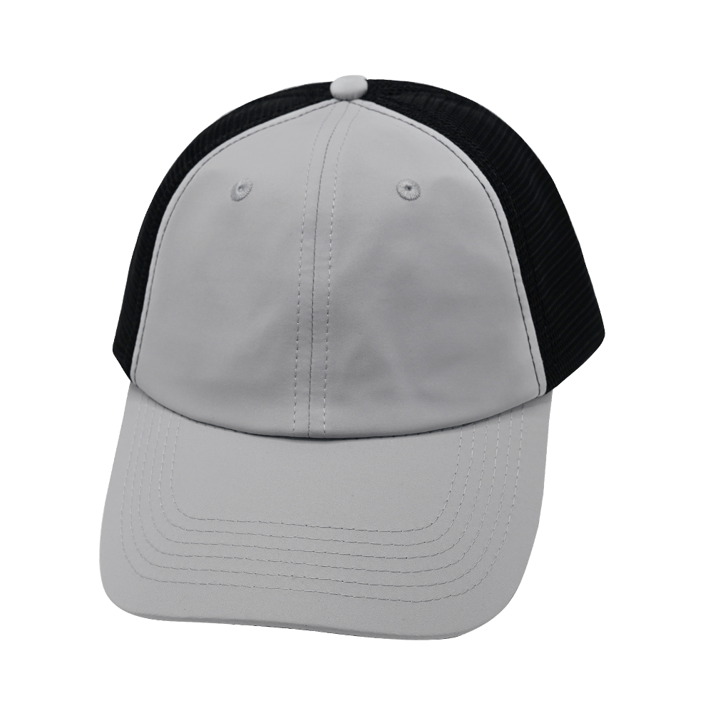 The Heartbeat Brand Blank 6 Panel Hat — Unstructured / Gray / Black (Unisex) — main product shot
