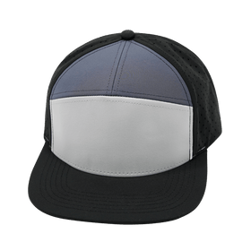 Blank 7 Panel Hat — Black / Gray / Charcoal (Unisex)
