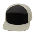 Blank - 7 Panel - Cream / Black / Charcoal (Unisex) - Laser Mesh