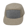 The Heartbeat Brand Blank 5 Panel Hat — Unstructured / Cream Hemp / Gray Hemp (Unisex) — main product shot