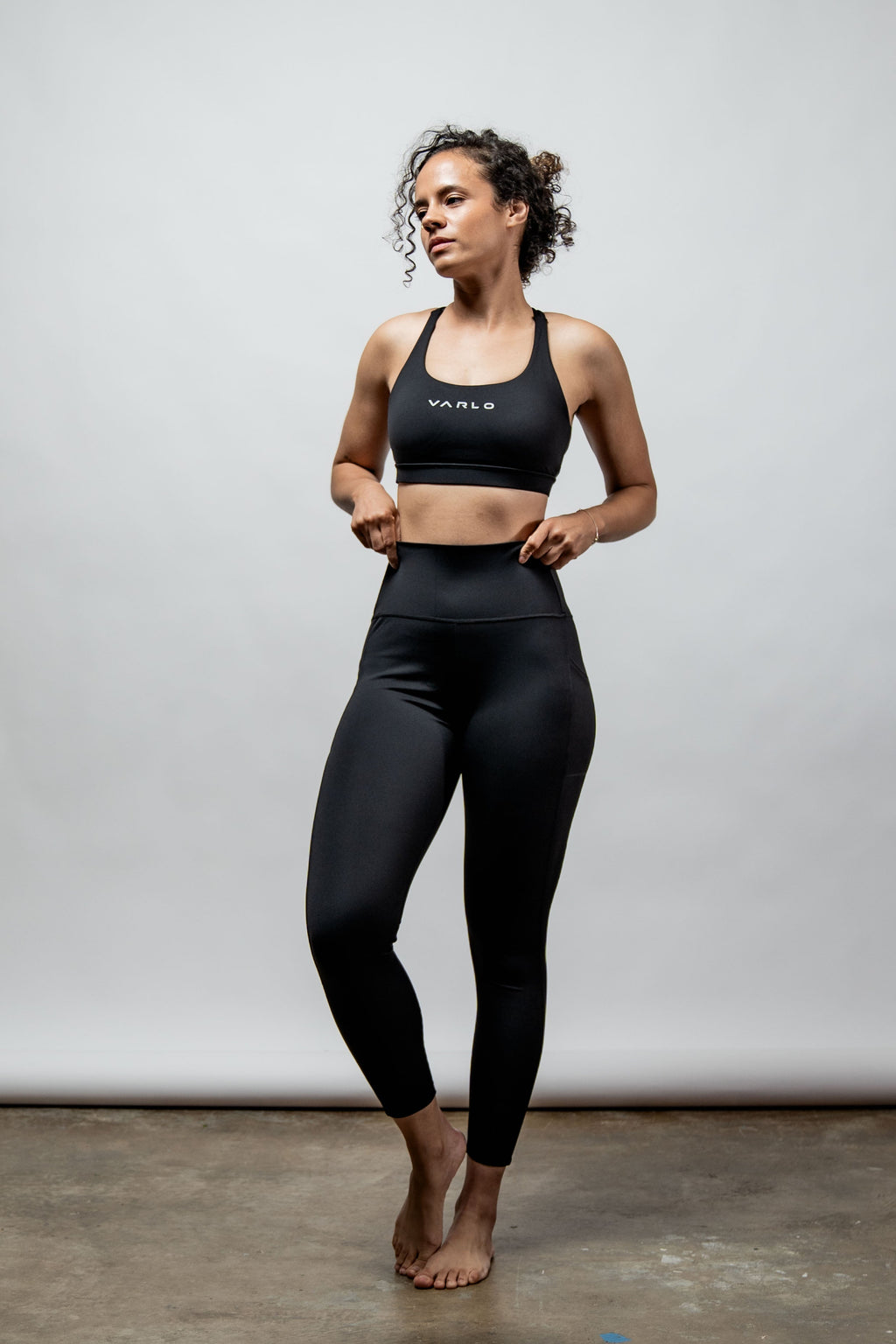 Varlo Women's SOHO Full Length High Waist Leggings (Black) — comparison shot
