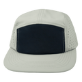 The Heartbeat Brand Blank 5 Panel Hat — Sporty / Unstructured / Gray / Navy (Unisex) — main product shot