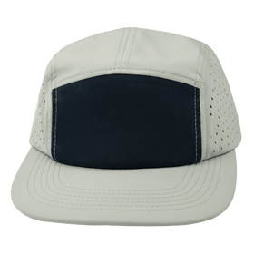 Blank 5 Panel Hat — Sporty / Unstructured / Gray / Navy (Unisex)