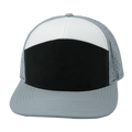 The Heartbeat Brand Blank 7 Panel Hat — Gray / Black / White (Unisex) — main product shot