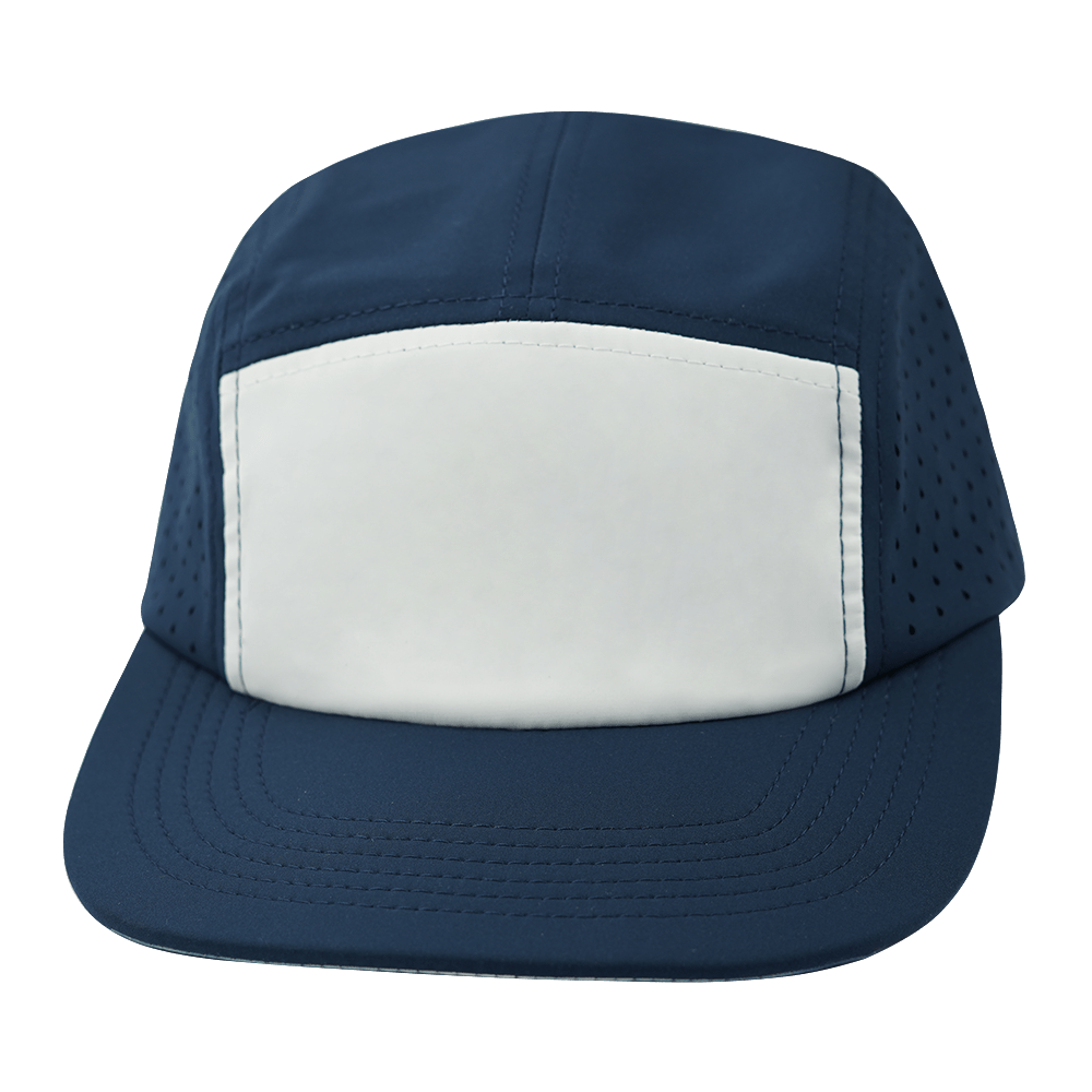 The Heartbeat Brand Blank 5 Panel Hat — Sporty / Unstructured / Navy / White (Unisex) — main product shot