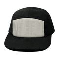 The Heartbeat Brand Blank 5 Panel Hat — Corduroy Unstructured / Black / Gray (Unisex) — main product shot