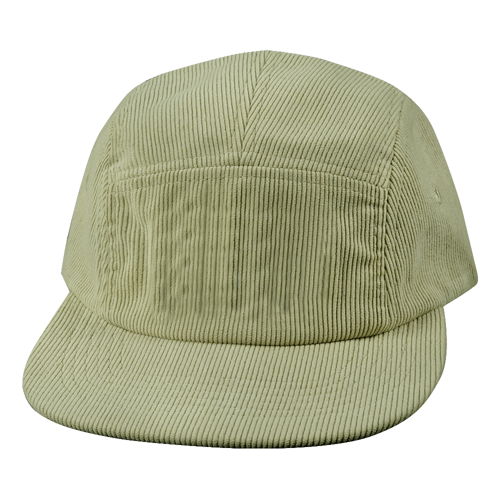 The Heartbeat Brand Blank 5 Panel Hat — Corduroy Unstructured / Sand (Unisex) / Full Fabric — main product shot
