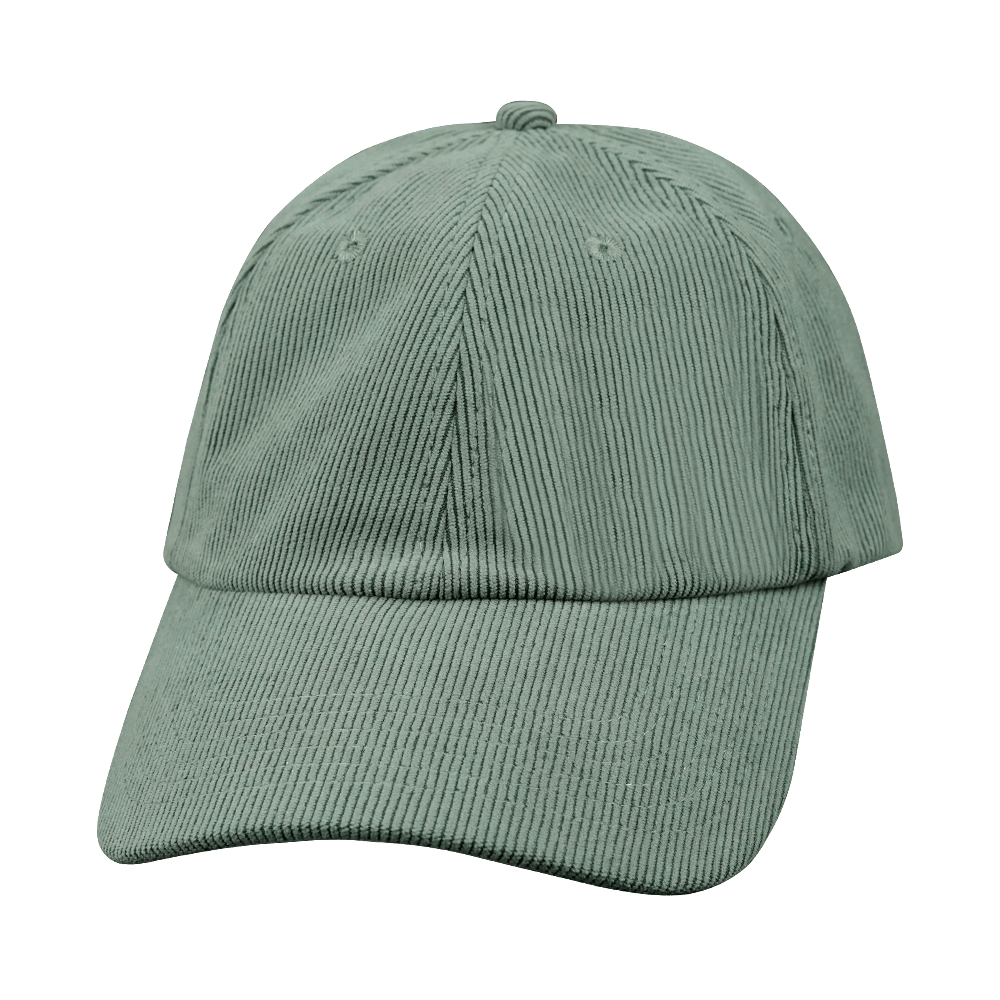 The Heartbeat Brand Blank 6 Panel Hat — Corduroy Unstructured / Charcoal (Unisex) — main product shot