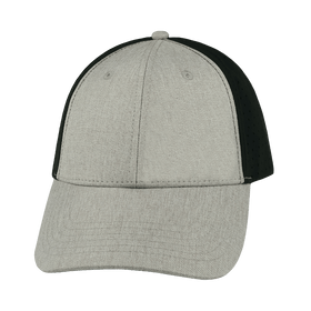 Blank 6 Panel Hat — Shallow Fit / Pony Tail / Tan / Black (Unisex)