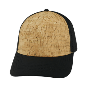 Blank 6 Panel Hat — Cork Black (Unisex)