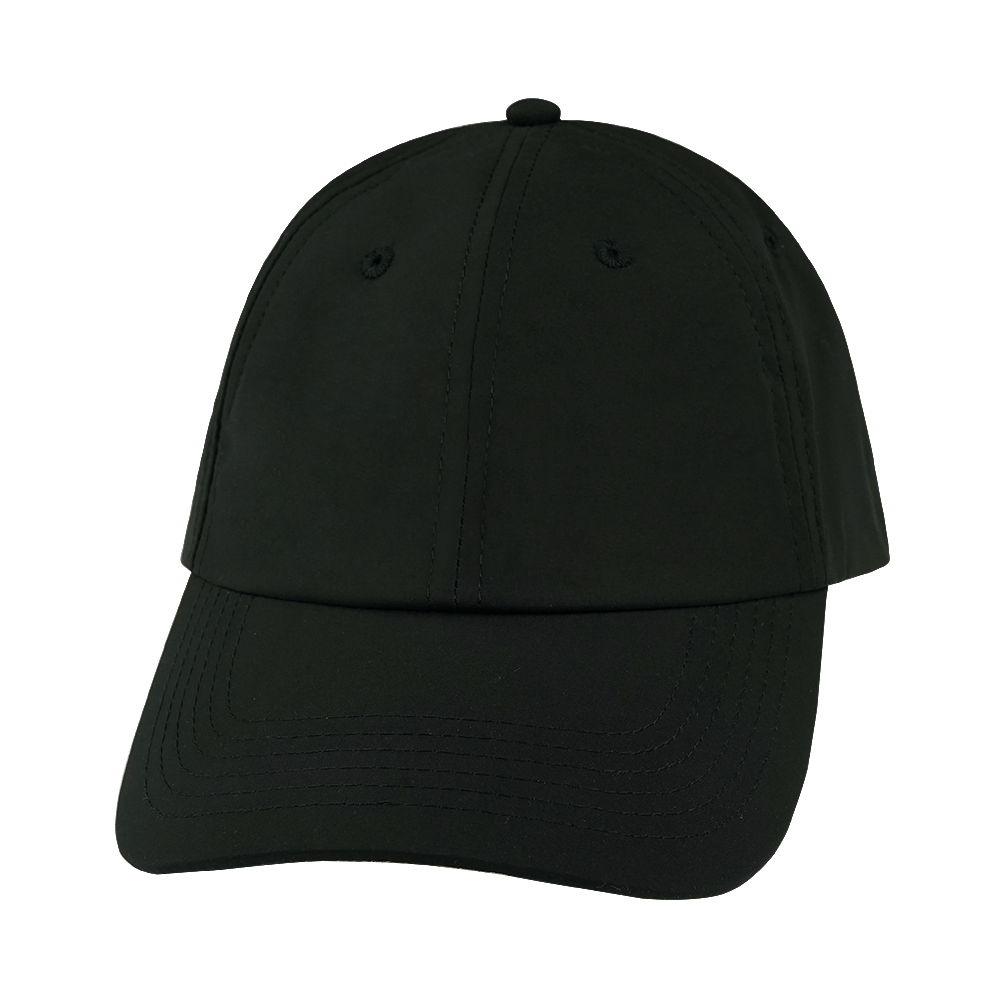 The Heartbeat Brand Blank 6 Panel Hat — Unstructured / Black (Unisex) — main product shot