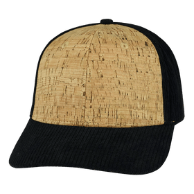 Blank 6 Panel Hat — Cork Corduroy / Black (Unisex)