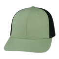 The Heartbeat Brand Blank 6 Panel Hat — Sage / Black (Unisex) — main product shot