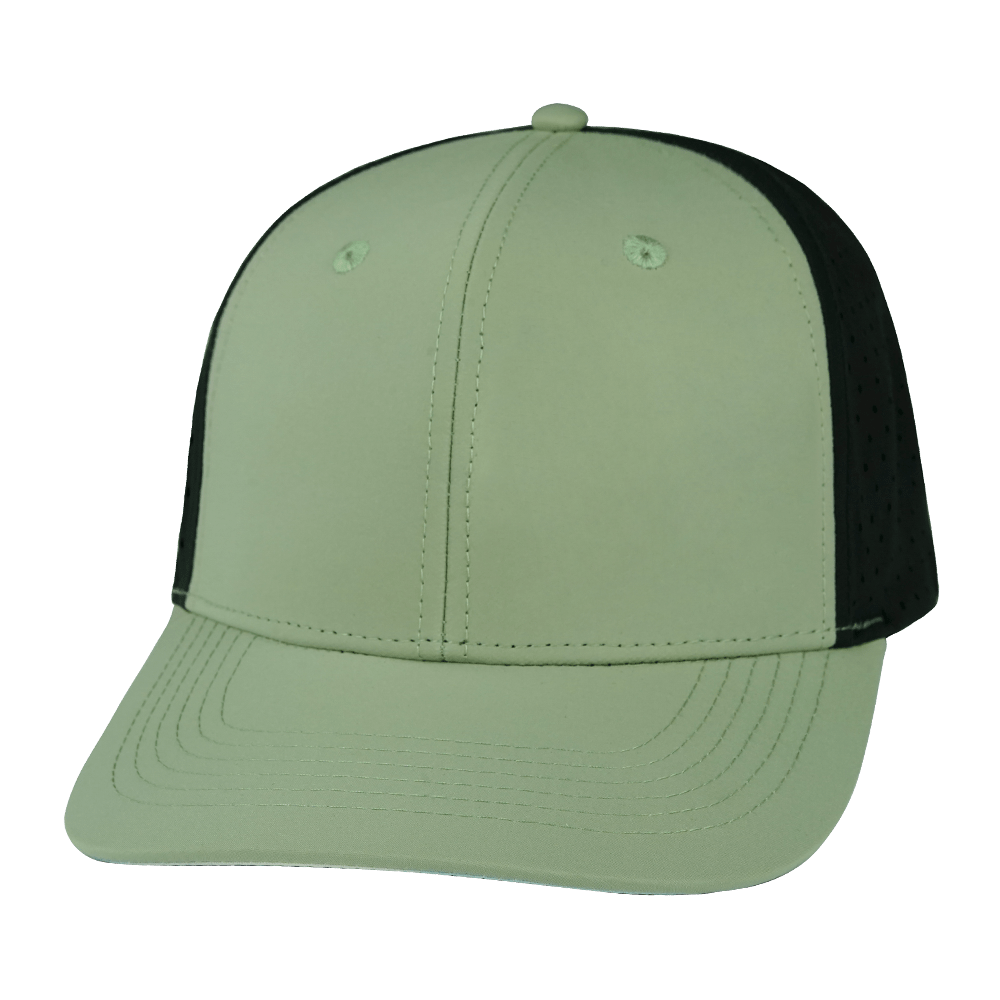 The Heartbeat Brand Blank 6 Panel Hat — Sage / Black (Unisex) — main product shot
