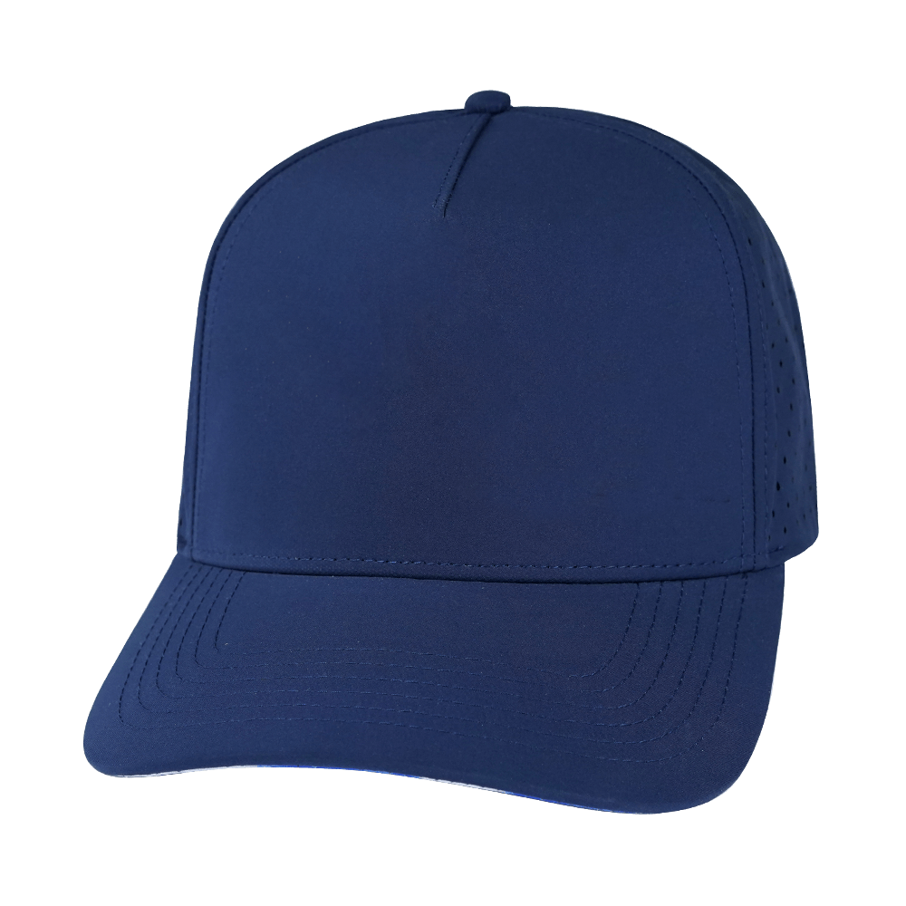 The Heartbeat Brand Blank - 5 Panel - Structured - Navy (Unisex) - Laser Mesh — main product shot