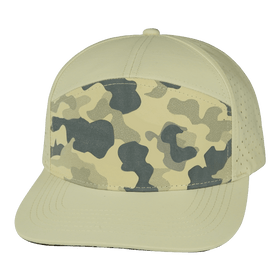 Blank 7 Panel Hat — Cream / Soft Cream Camo (Unisex