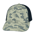 The Heartbeat Brand Blank 6 Panel Hat — Soft Gray Camo / Navy (Unisex) — main product shot