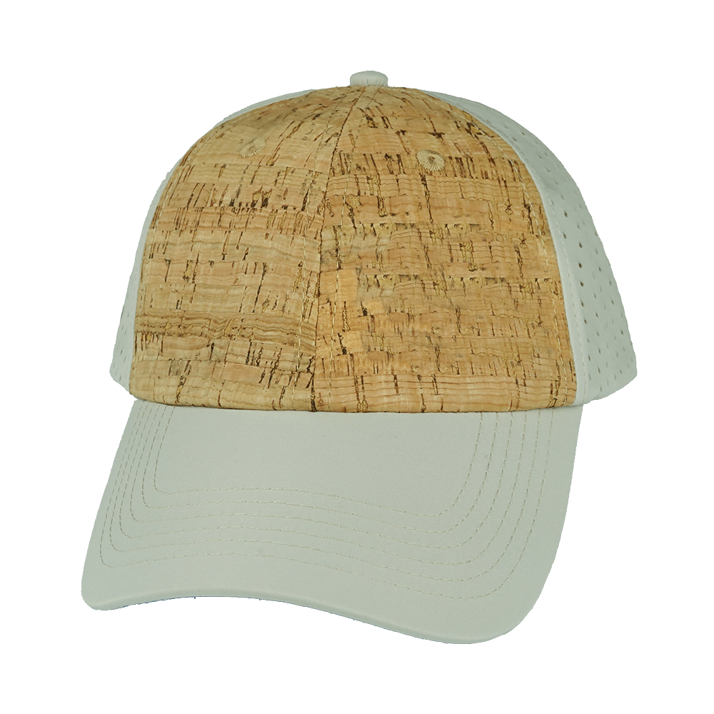 The Heartbeat Brand Blank 6 Panel Hat — Cork Unstructured / Gray (Unisex) — main product shot