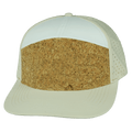 The Heartbeat Brand Blank 7 Panel Hat — Cork Cream / White (Unisex) — main product shot