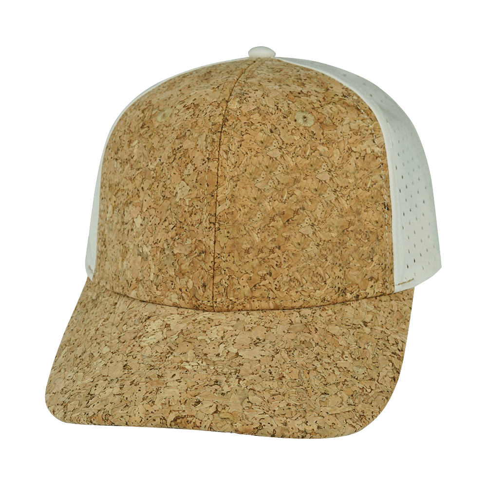 The Heartbeat Brand Blank 6 Panel Hat — Cork Cream (Unisex) — main product shot