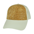 The Heartbeat Brand Blank 6 Panel Hat — Cork Shallow Fit / Pony Tail / White (Unisex) — main product shot