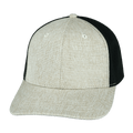 The Heartbeat Brand Blank 6 Panel Hat — Cream Hemp / Black (Unisex) — main product shot