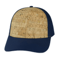 The Heartbeat Brand Blank 6 Panel Hat — Cork Dark Blue (Unisex) — main product shot