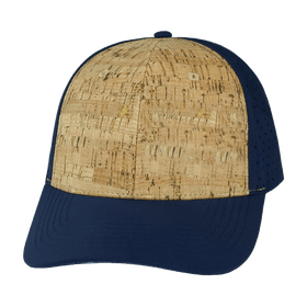 Blank 6 Panel Hat — Cork Dark Blue (Unisex)
