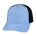 The Heartbeat Brand Blank 5 Panel Hat — Structured / Light Blue / Black (Unisex) — main product shot