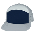 The Heartbeat Brand Blank 7 Panel Hat — Gray / Navy / White (Unisex) — main product shot