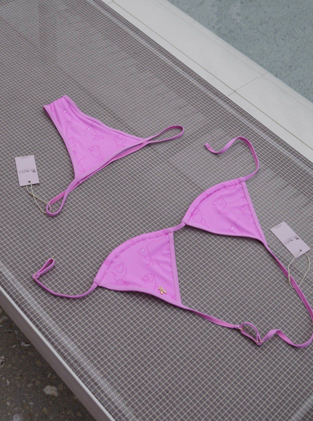 BUNNIES ROOM LONDON BIKINI IN PINK — lifestyle context
