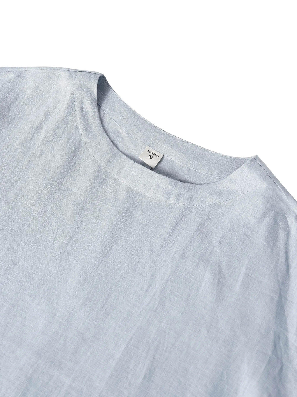 LINTICO 100% Linen Boatneck 3/4 Length Sleeve Top AURORA — detail shot 9