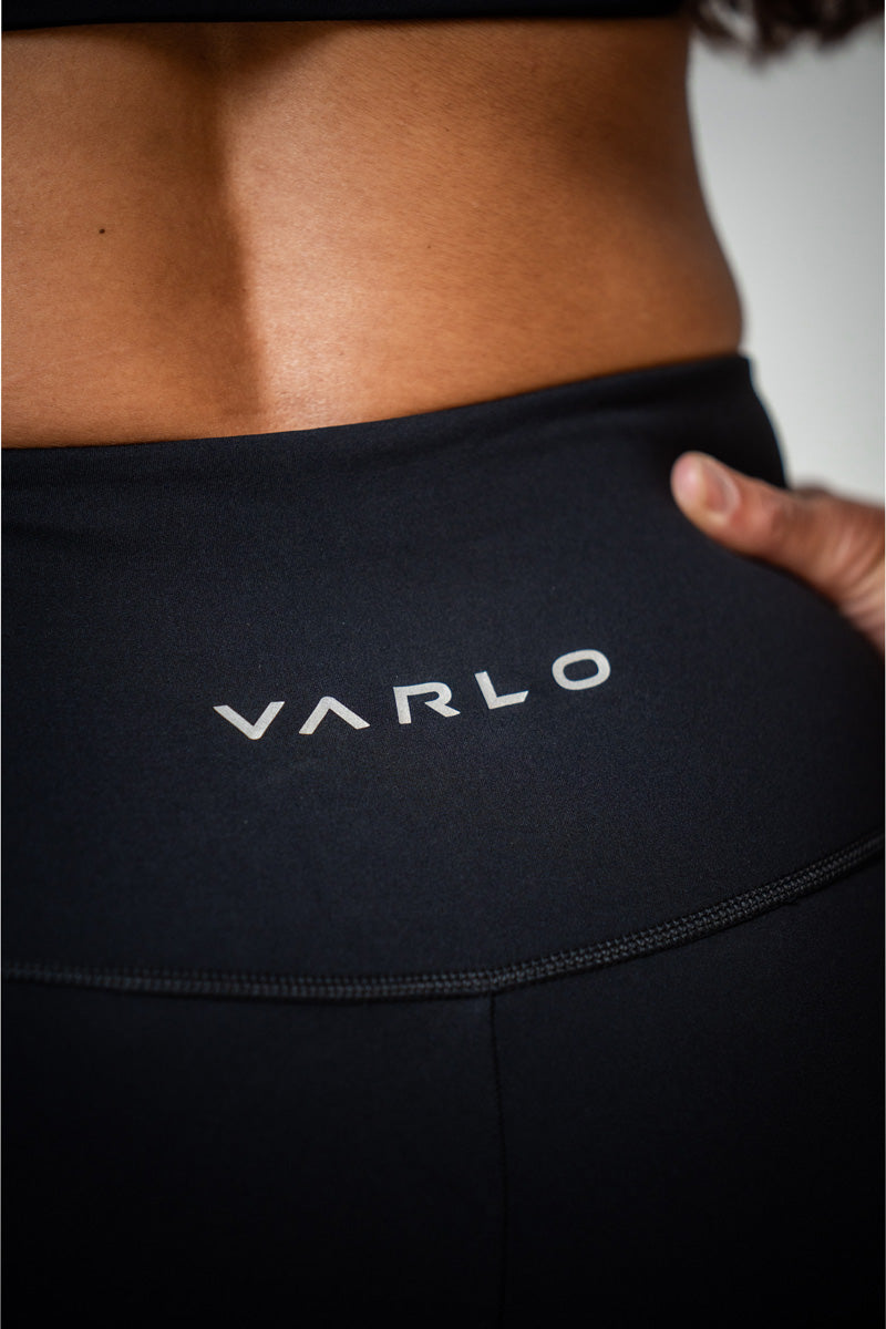 Varlo SOHO Women's Technical High Rise Shorts 8" (Black) — detail shot 10
