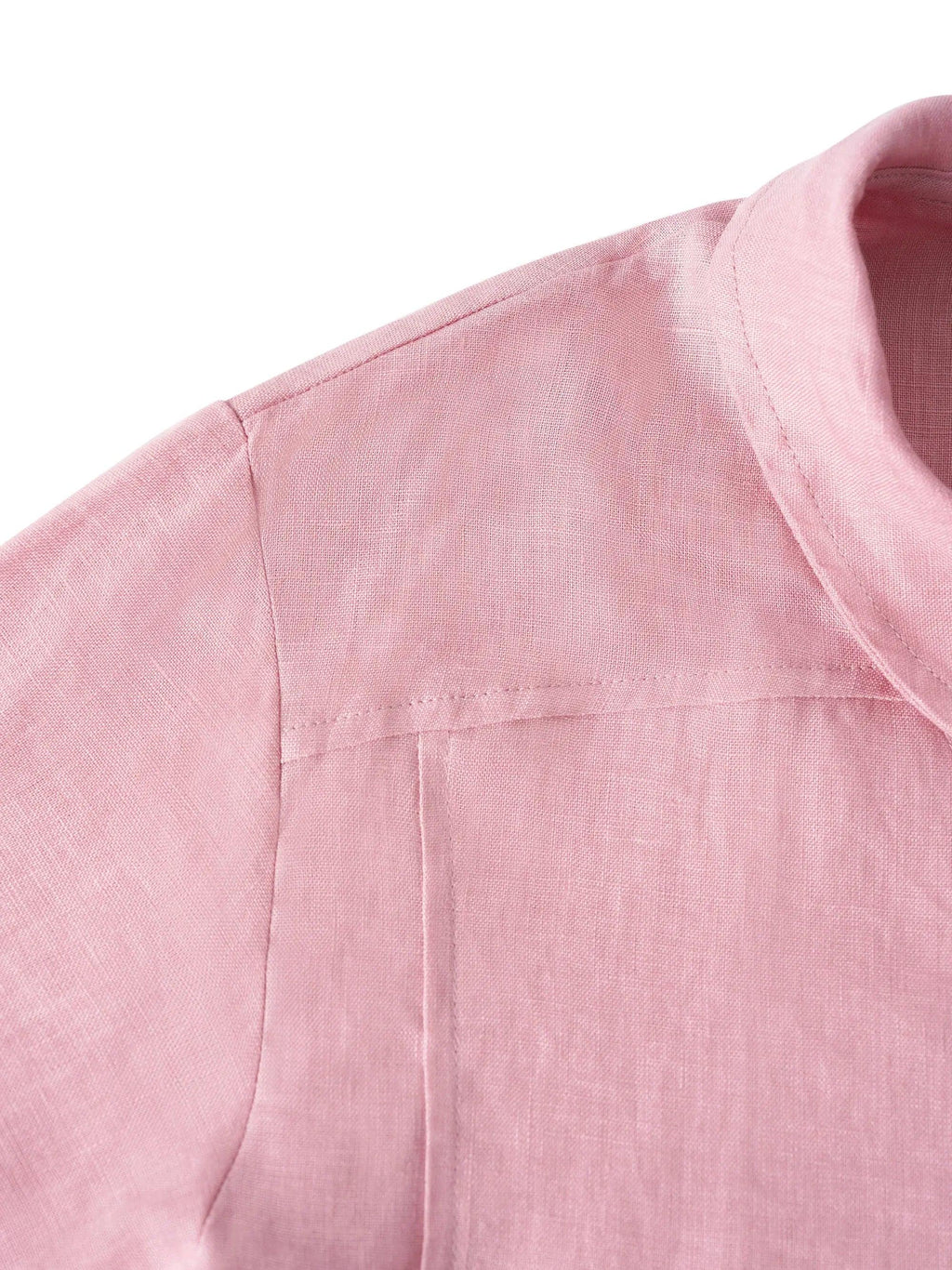 LINTICO 100% Linen Shawl V-Neck Half Sleeve Top JADE — detail shot 8